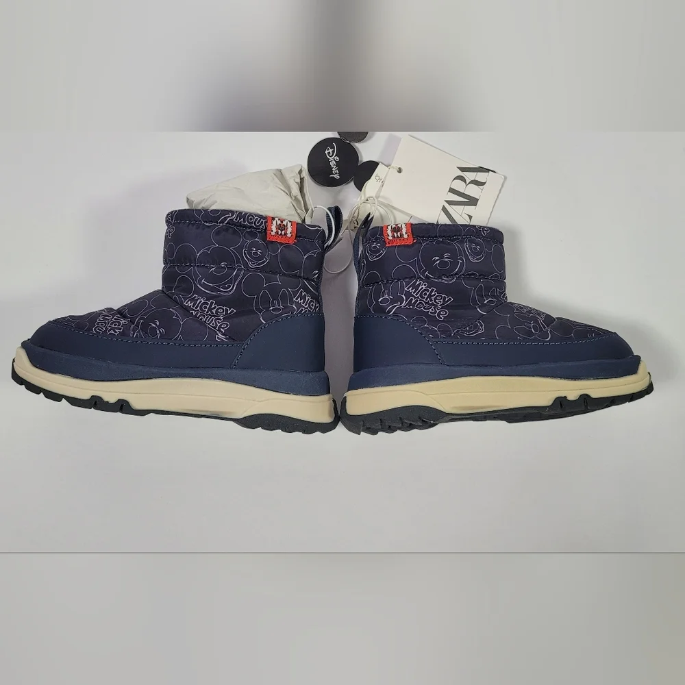 Zara Kids Navy Mickey Mouse Boots